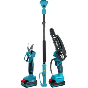CATPOWER Kömürsüz Akülü 2 Li Set Dal Budama ve Zincirli Testere (Teleskopik Uzatma) 20V 2.0AH CAT1520