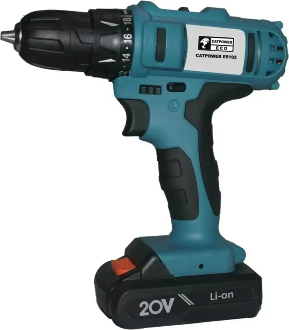 CATPOWER Akülü Vidalama Li-ion Şarjlı Matkap 20 Volt 1,5 Ah CAT E5102