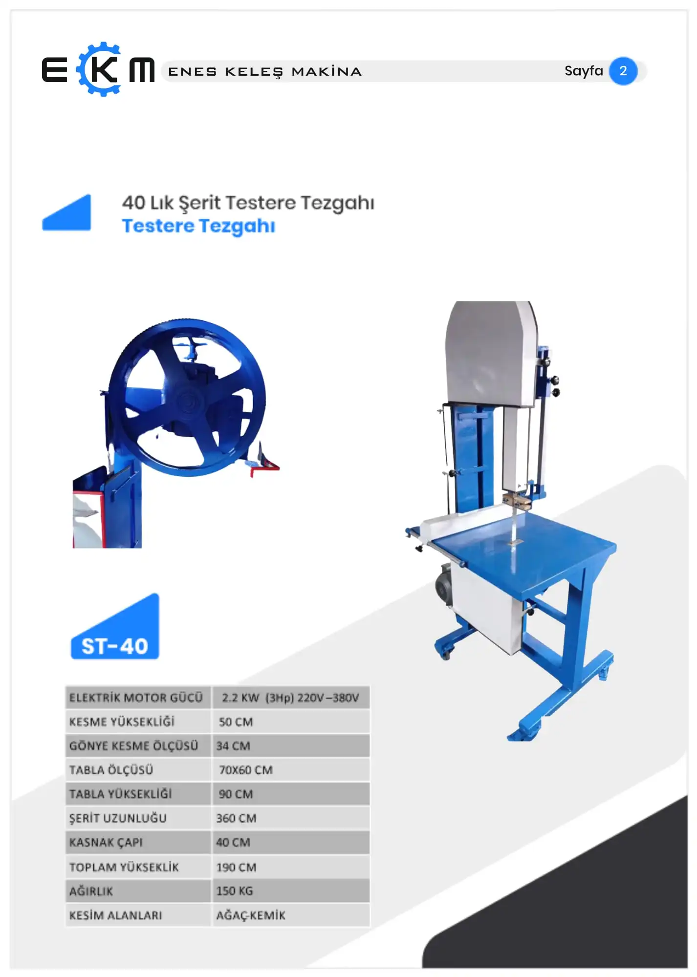 40 Lık Kemik Kesme Ağaç Kesme  Şerit Testere
