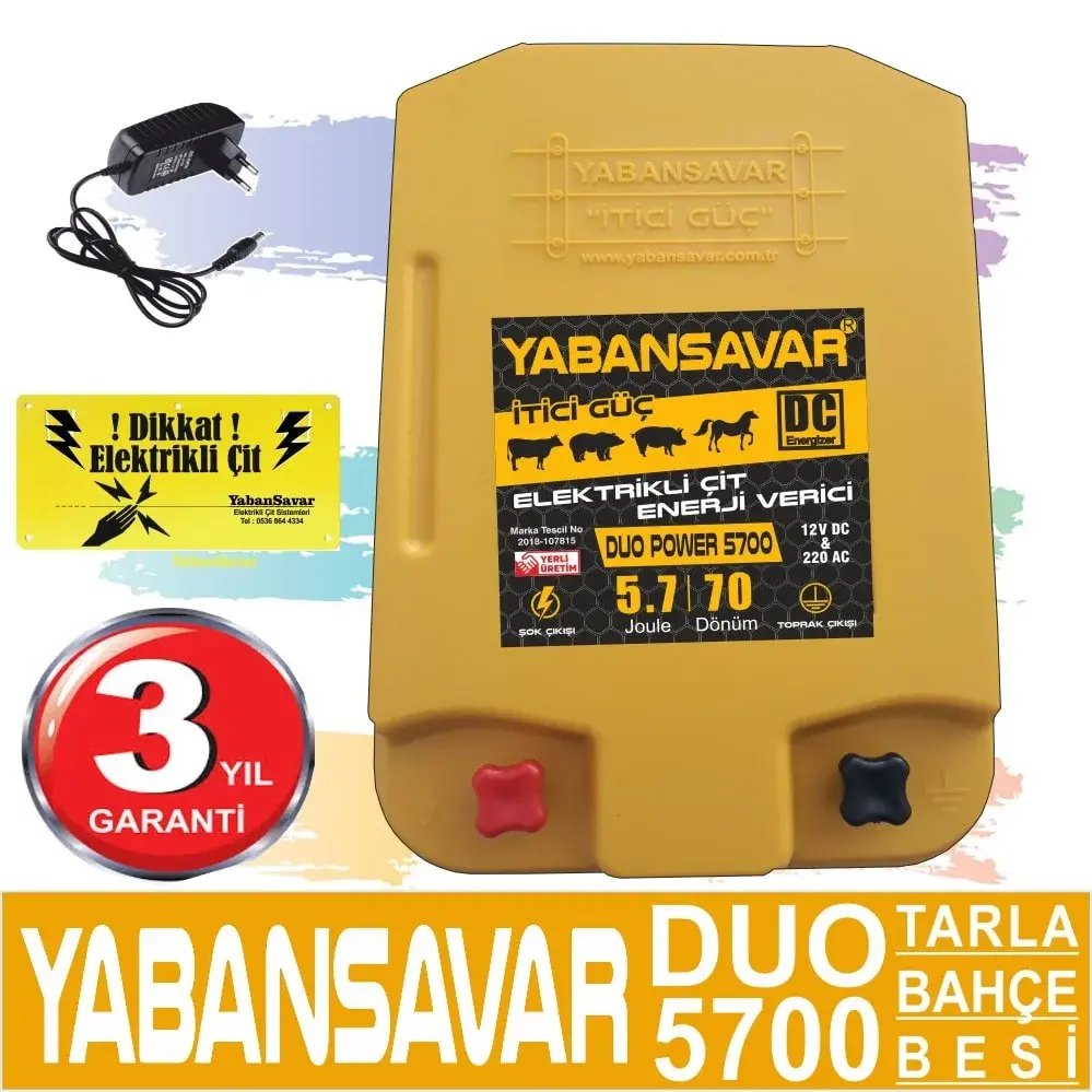 Yabansavar DUO Power 5700 Elektrikli Çit Teli Cihazı (Domuz)