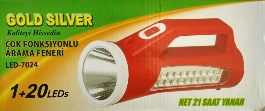 Gold Sılver Led El Feneri GS-7024T