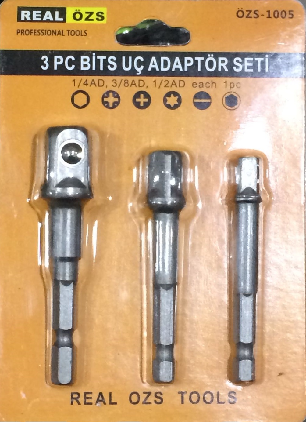 Real Özs 3 Parça Bist Uç Adaptör Seti 1/4-3/8-1/2