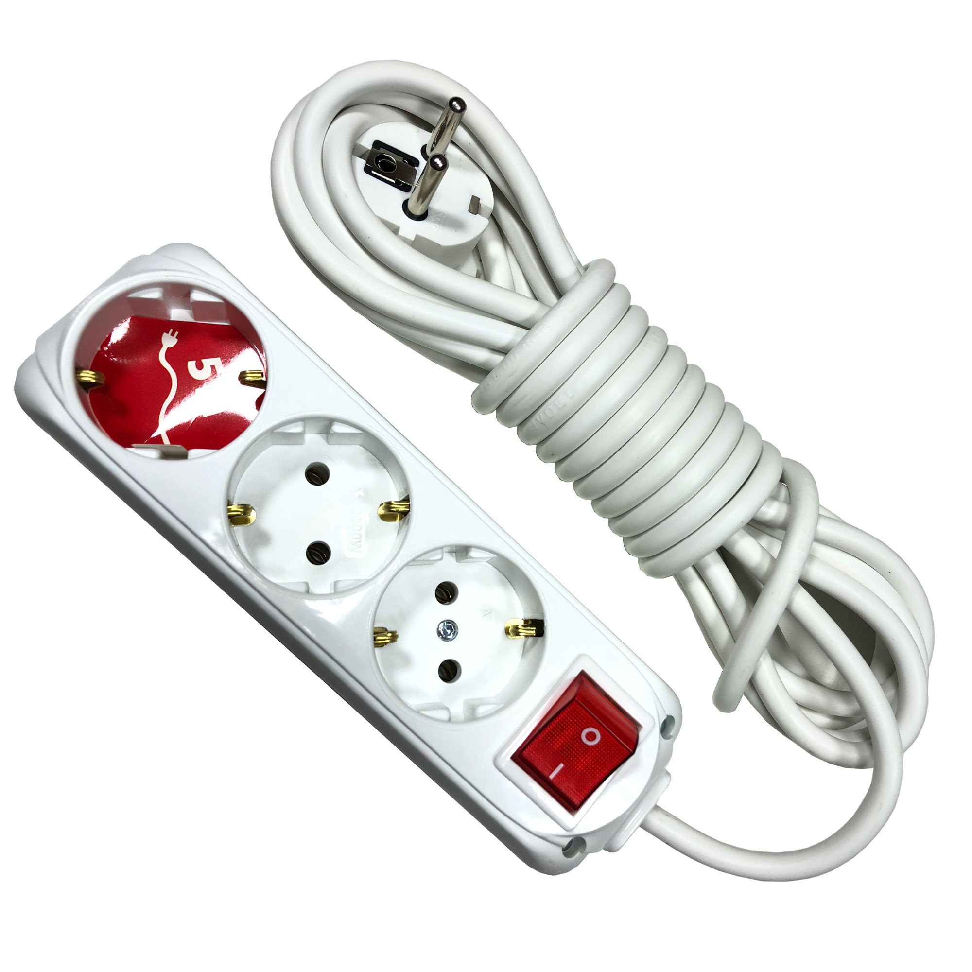 Almera Üçlü 5 Metre Anahtarlı Grup Priz