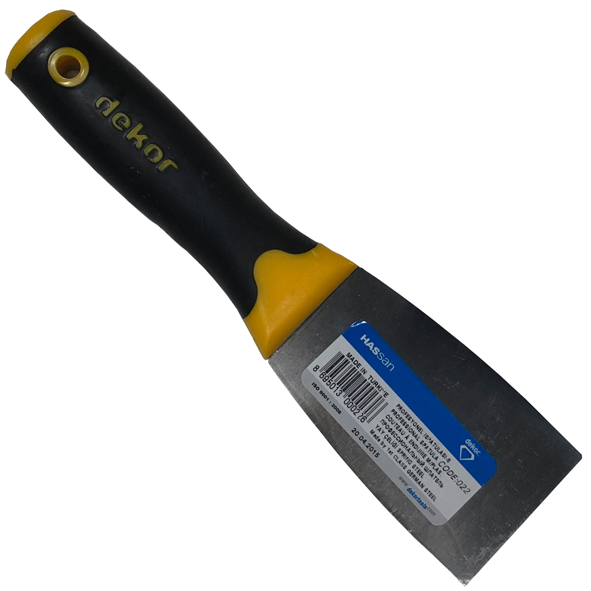 Dekor Profesyonel Macun Ispatulası Plastik Saplı 6 cm 022