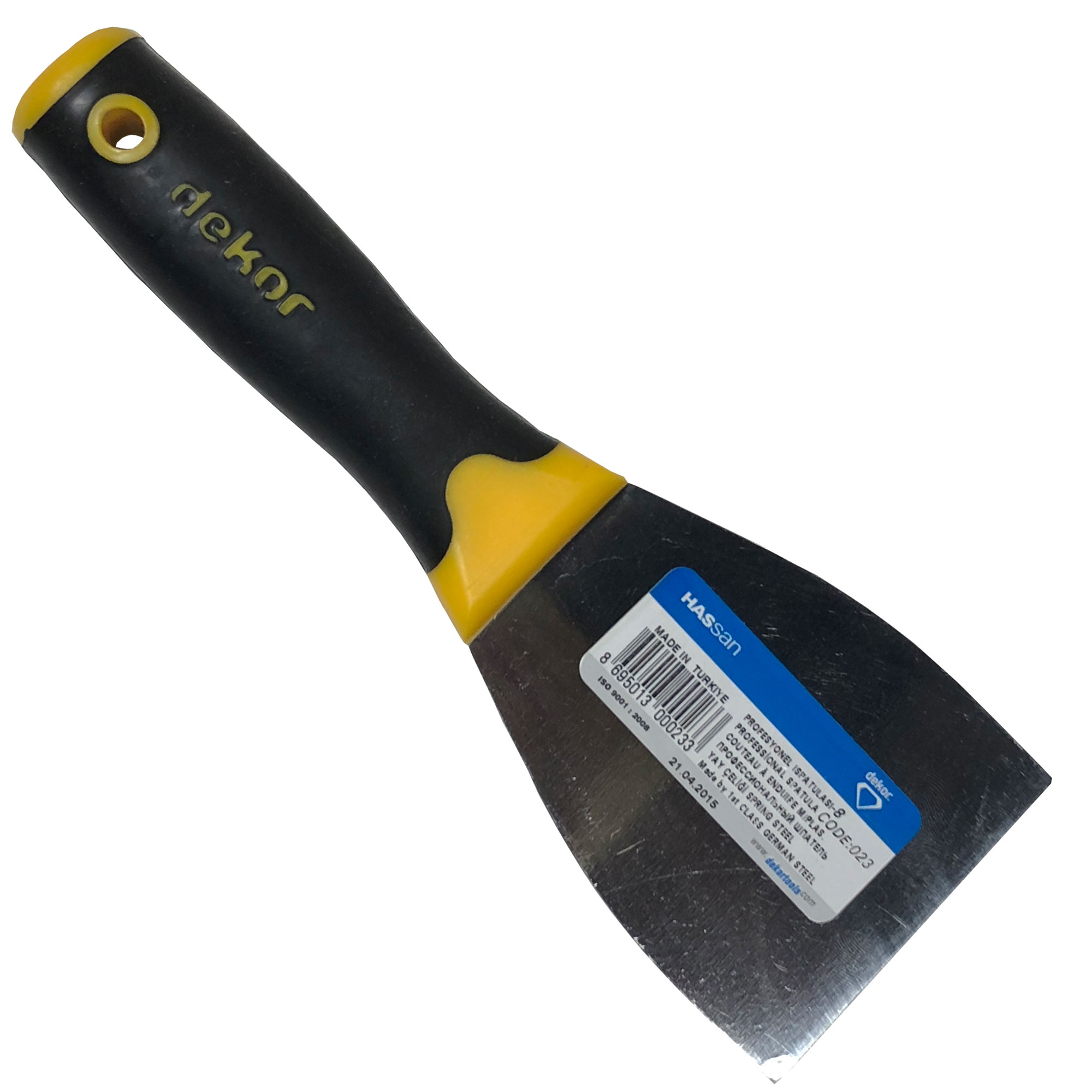 Dekor Profesyonel Macun Ispatulası Plastik Saplı 8 cm 023