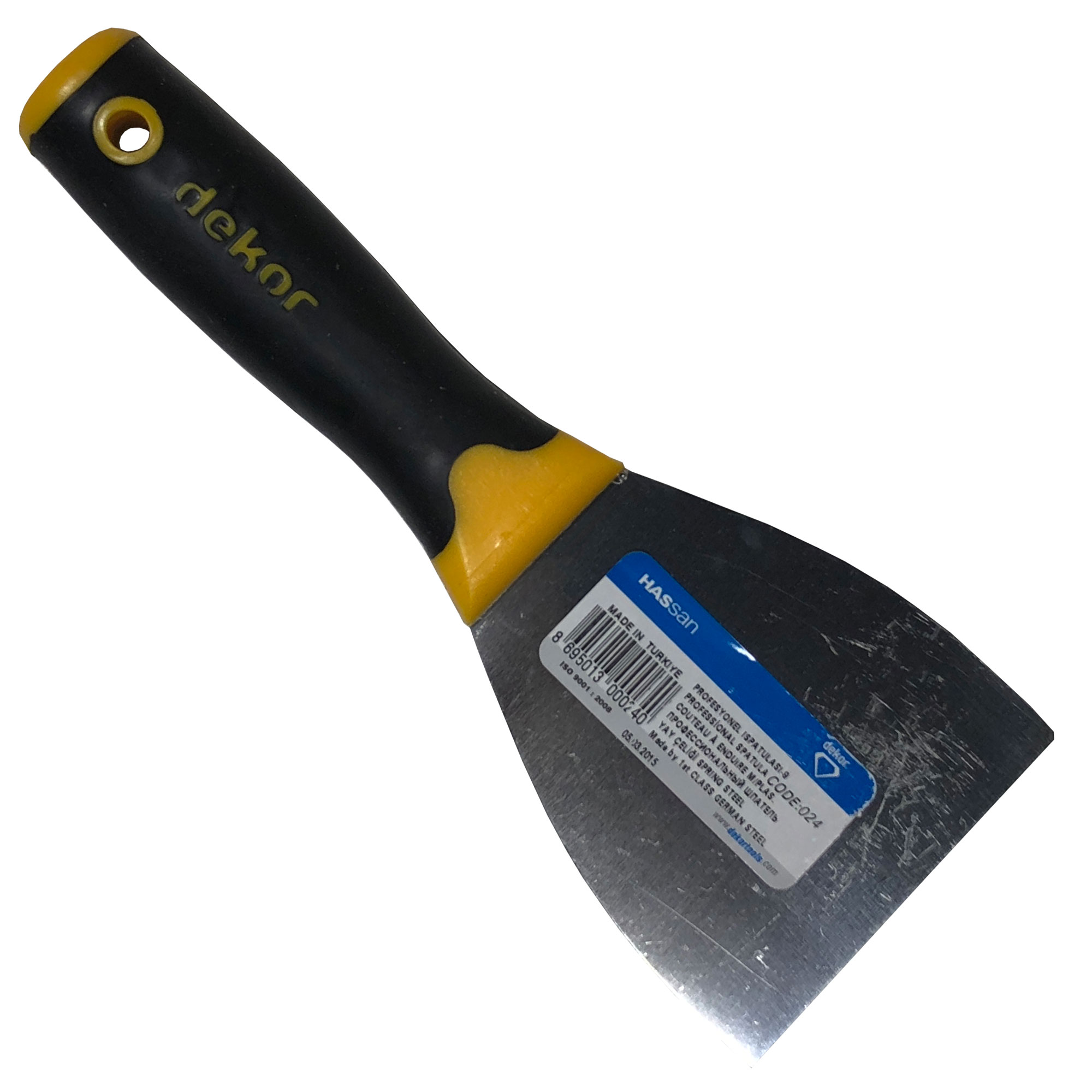 Dekor Profesyonel Macun Ispatulası Plastik Saplı 9 cm 024