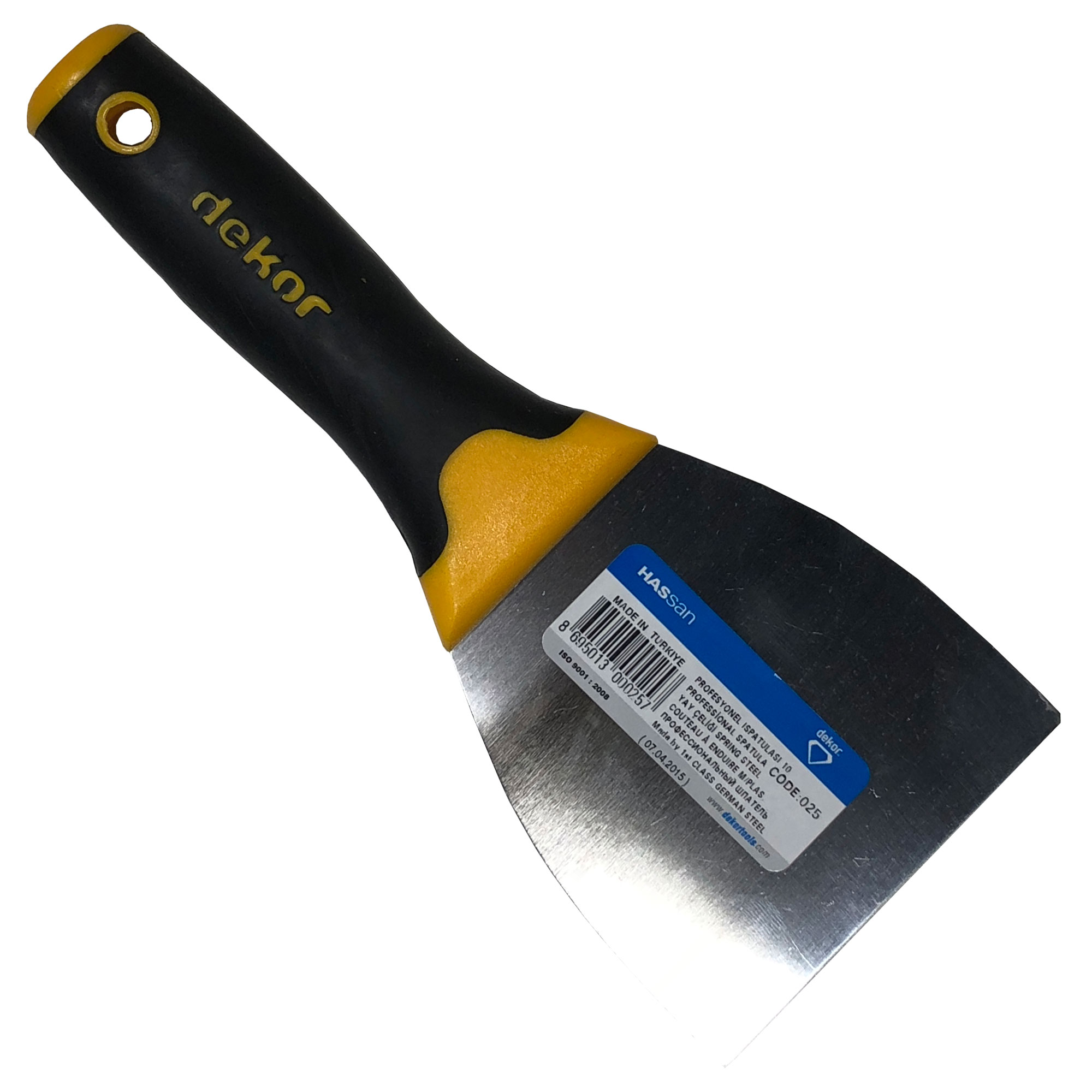 Dekor Profesyonel Macun Ispatulası Plastik Saplı 10 cm 025