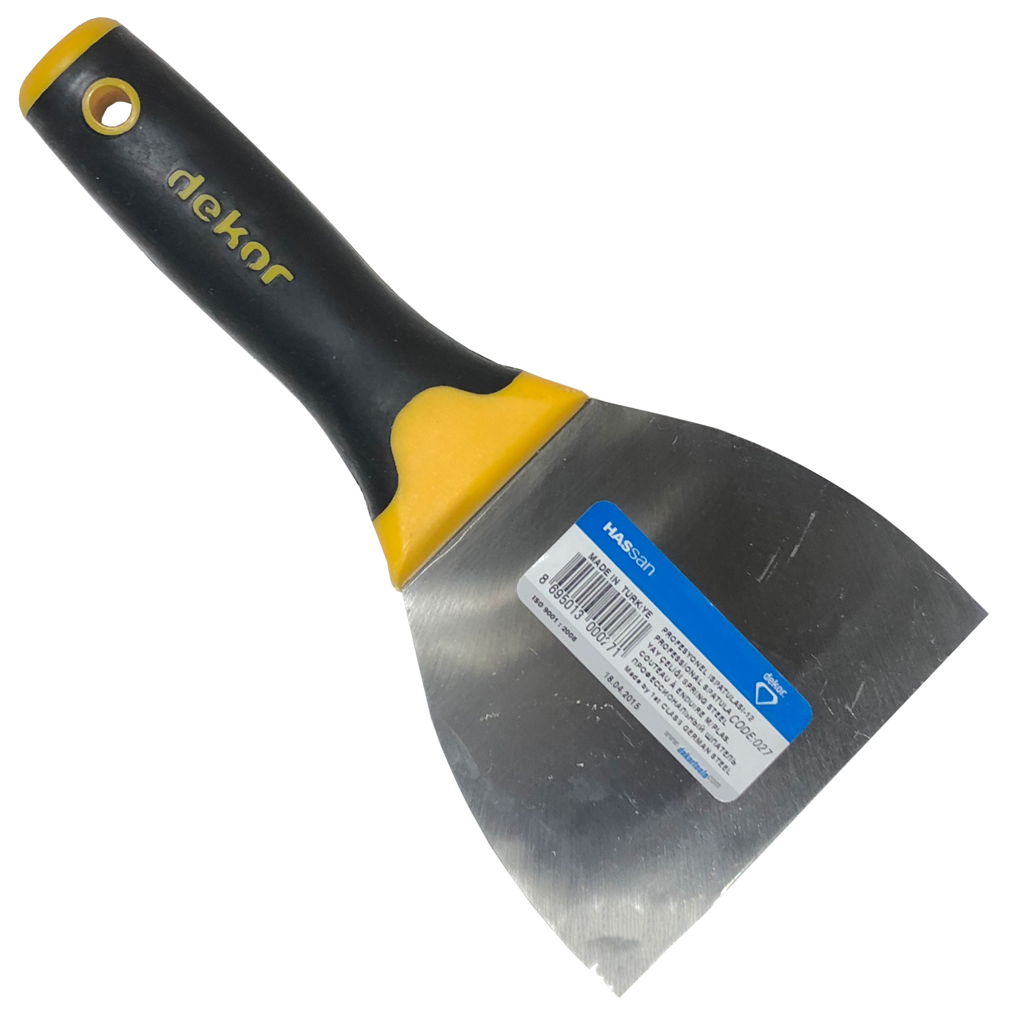 Dekor Profesyonel Macun Ispatulası Plastik Saplı 12 cm 027